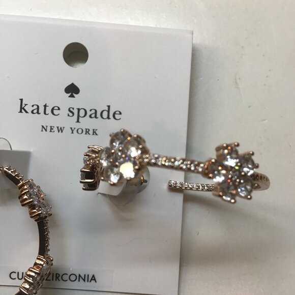 Kate Spade New Rose Gold Flower Hoop Earrings - Picture 2 of 2